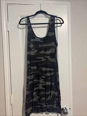 Lucky Brand Gray Camouflage Sleeveless Mini Dress